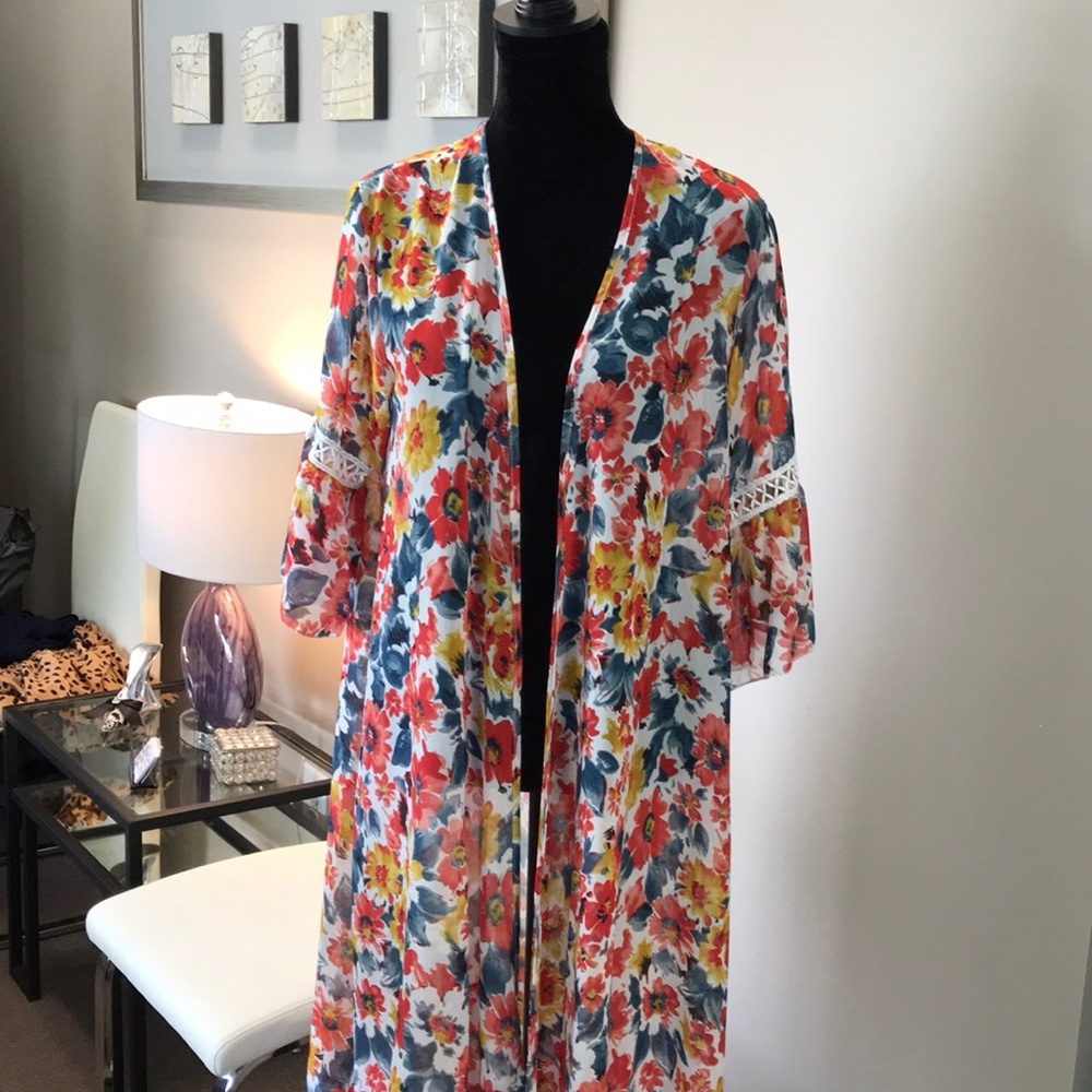 Grace & Emma floral print kimono